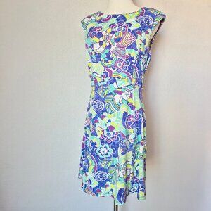 Title Nine Steadfast Floral Mini Dress Sleeveless Cross Back Zip Pocket